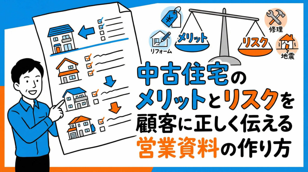 中古住宅のメリットとリスクを顧客に正しく伝える営業資料の作り方